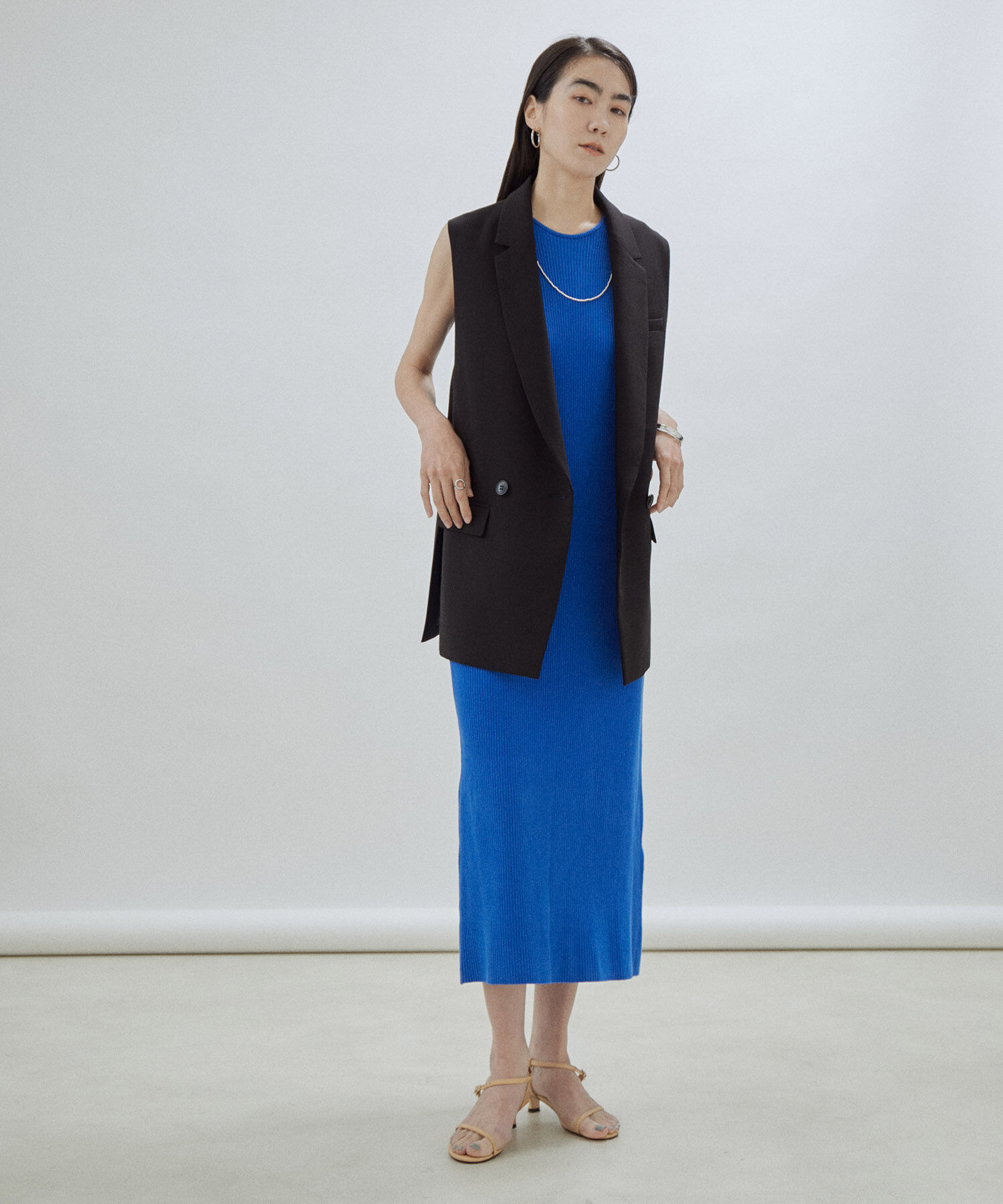 SALON adam et rope'「【オーガニックコットン】ノースリーブワンピース-CreamyCotton /クリーミーコットン-」|ワンピース|