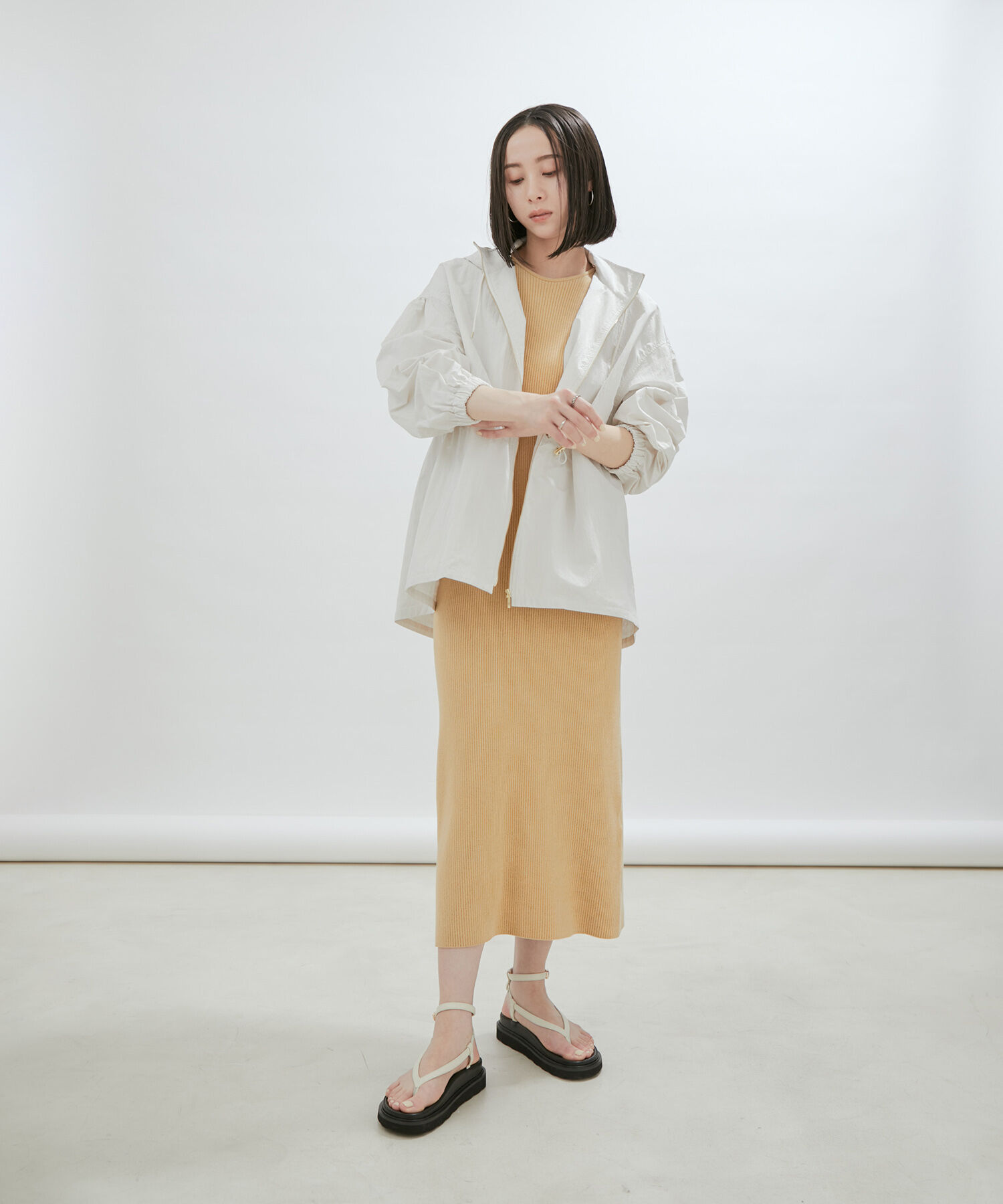 SALON adam et rope'「【オーガニックコットン】ノースリーブワンピース-CreamyCotton /クリーミーコットン-」|ワンピース|