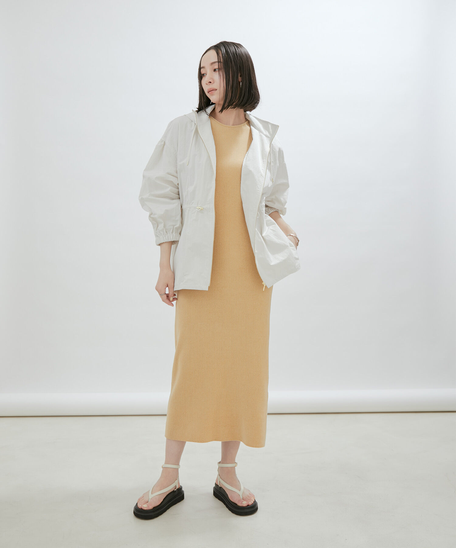 SALON adam et rope'「【オーガニックコットン】ノースリーブワンピース-CreamyCotton /クリーミーコットン-」|ワンピース|