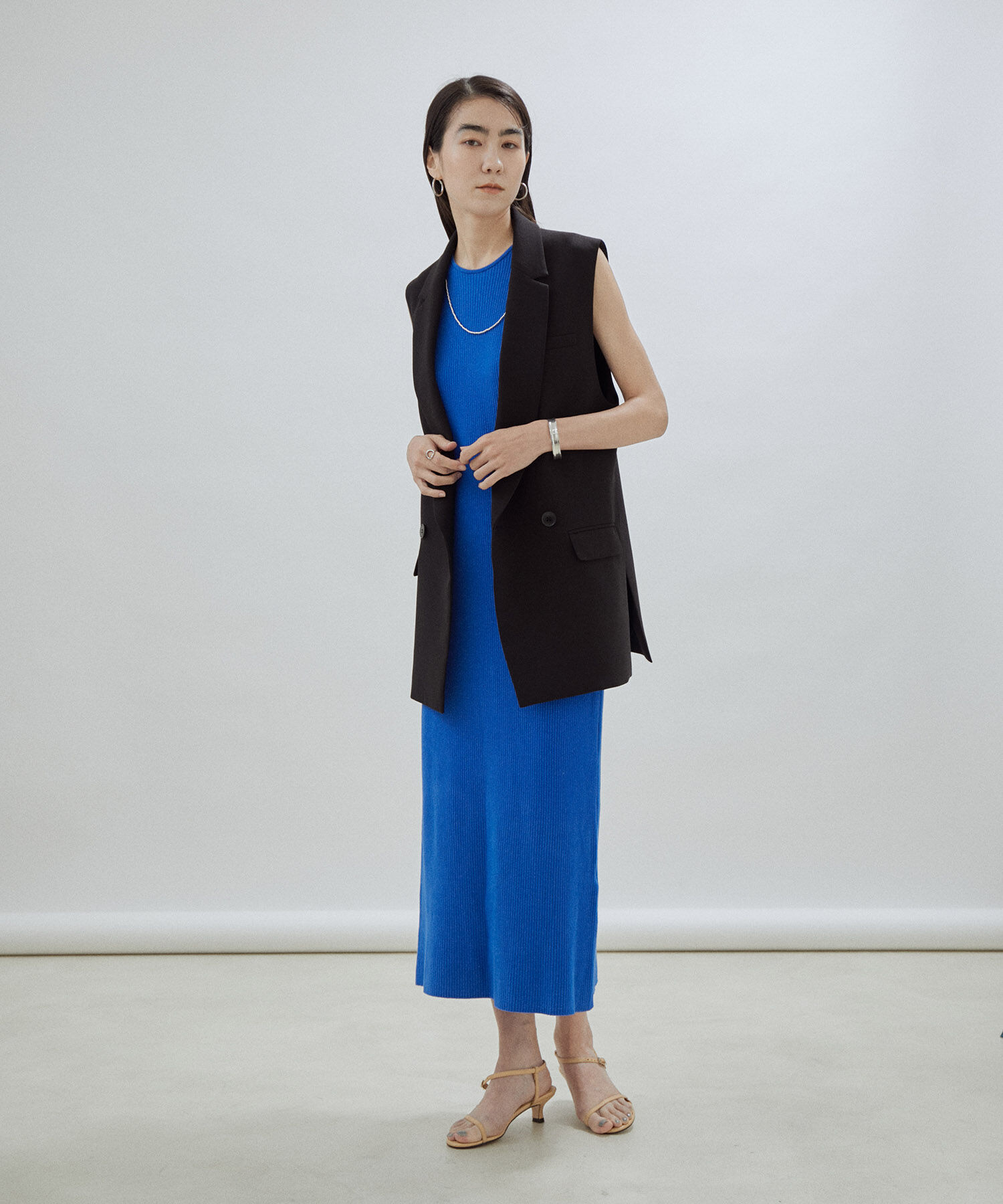 SALON adam et rope'「【オーガニックコットン】ノースリーブワンピース-CreamyCotton /クリーミーコットン-」|ワンピース|