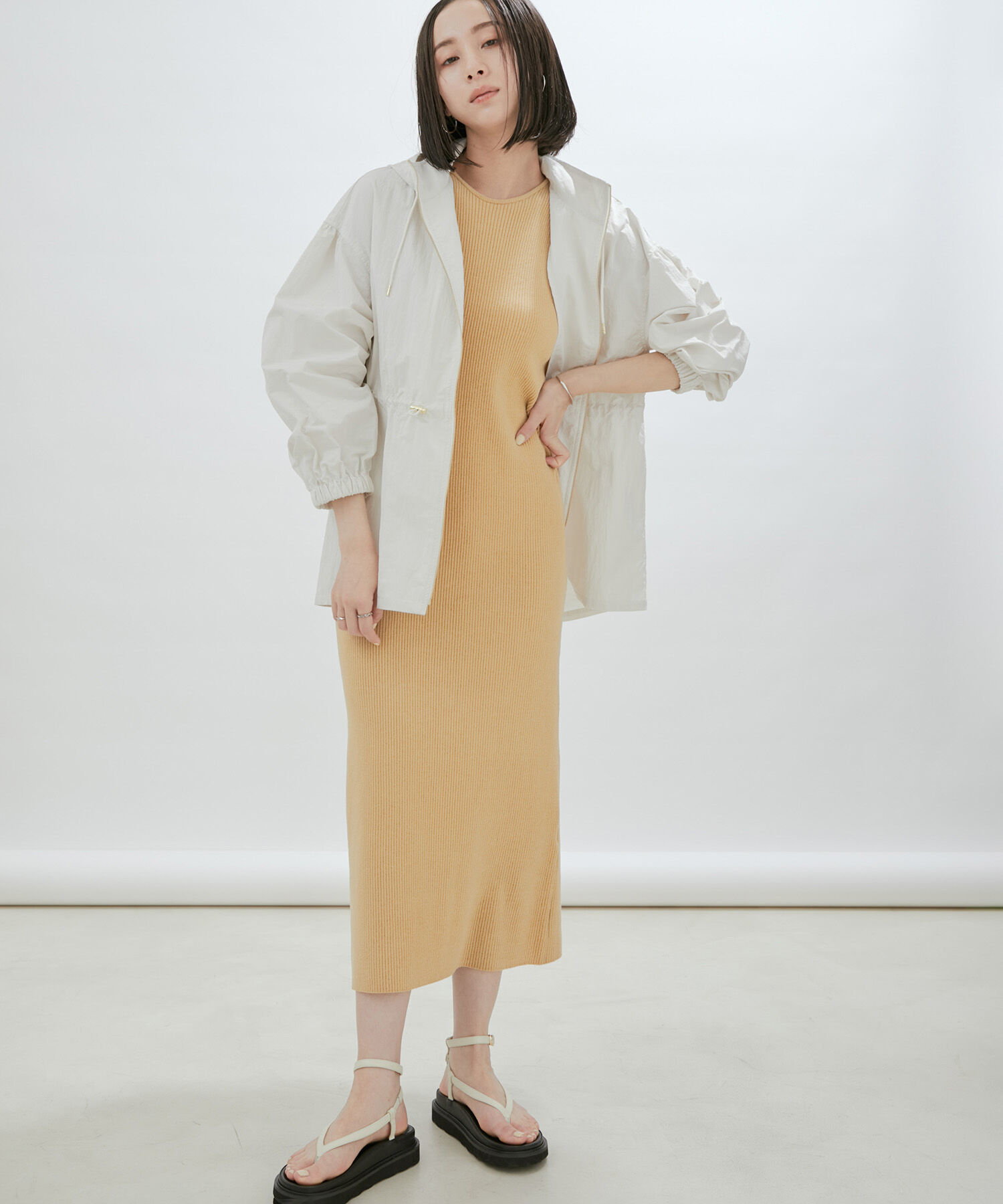 SALON adam et rope'「【オーガニックコットン】ノースリーブワンピース-CreamyCotton /クリーミーコットン-」|ワンピース|ベージュ(27)