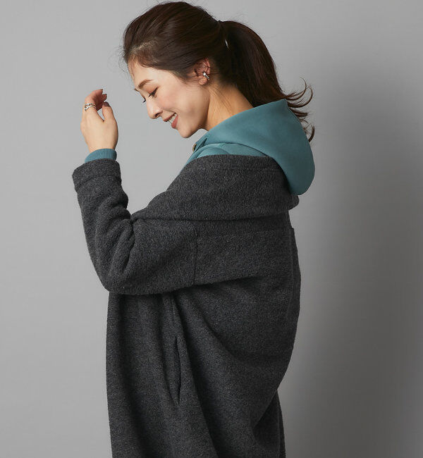  「【WEB限定/キレイめ上品】スポンジダンボールZIPパーカーカットソー」|パーカー|