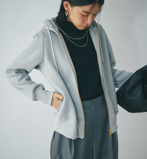  「【WEB限定/キレイめ上品】スポンジダンボールZIPパーカーカットソー」|パーカー|