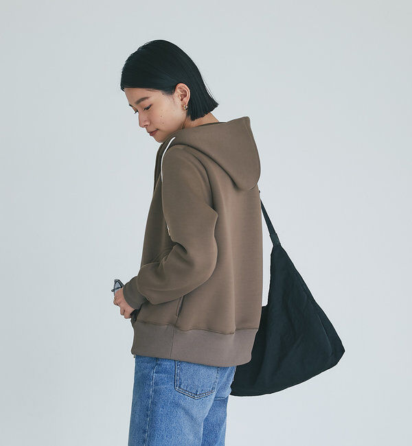  「【WEB限定/キレイめ上品】スポンジダンボールZIPパーカーカットソー」|パーカー|