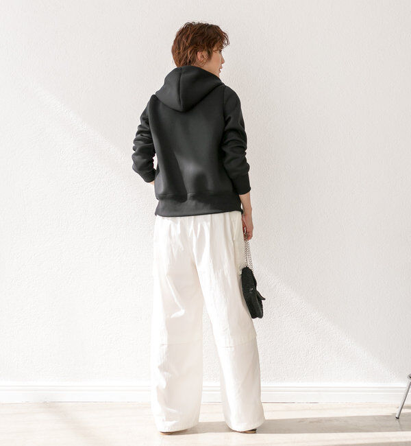  「【WEB限定/キレイめ上品】スポンジダンボールZIPパーカーカットソー」|パーカー|