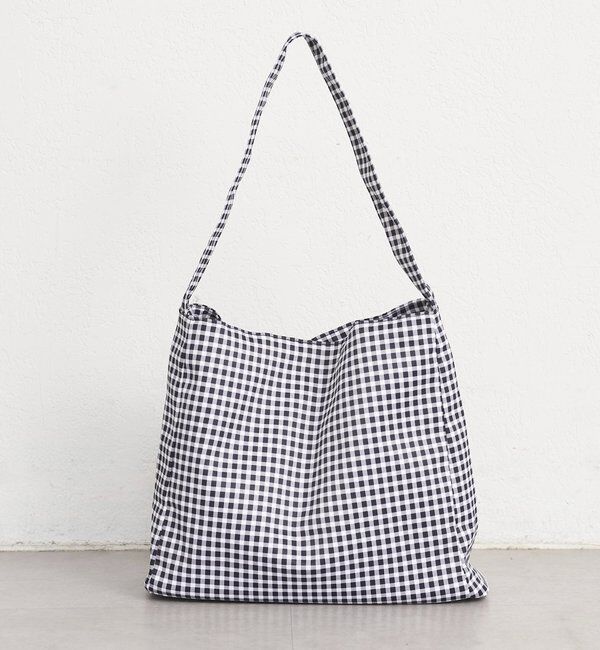 「ギンガムチェックトートBAG」|トートバッグ|ブラック