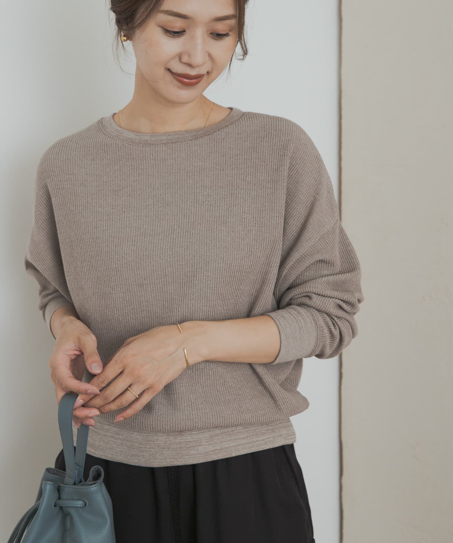 URBAN RESEARCH DOORS「タックフライスロングスリーブTシャツ」|Tシャツ・カットソー|グレー系その他