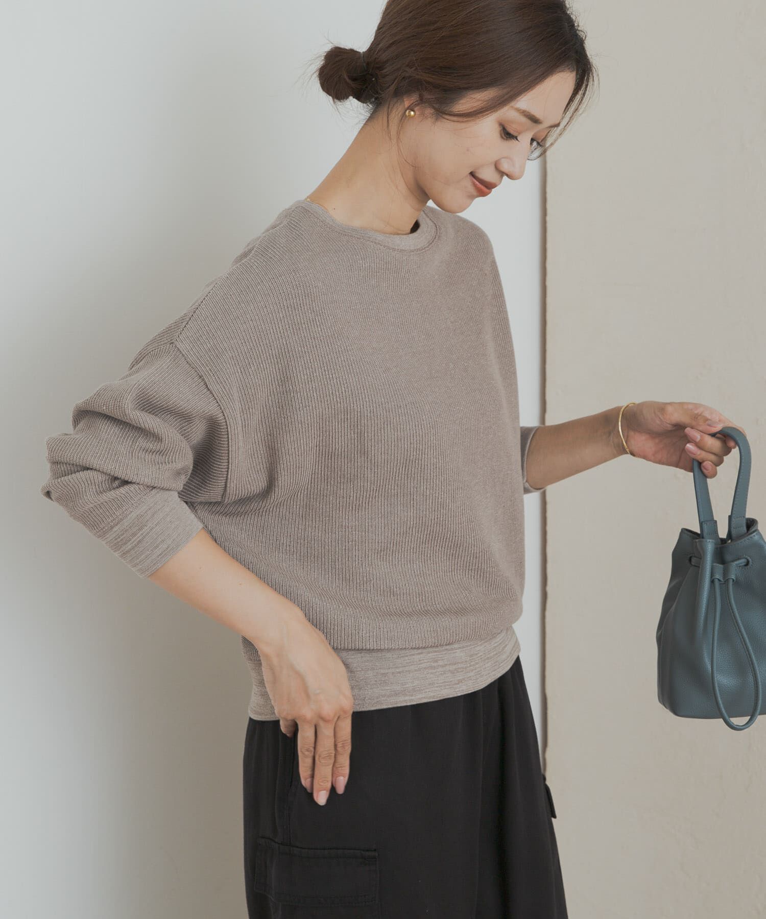 URBAN RESEARCH DOORS「タックフライスロングスリーブTシャツ」|Tシャツ・カットソー|