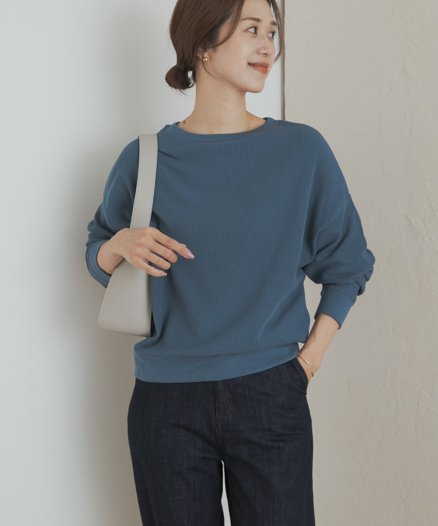 URBAN RESEARCH DOORS「タックフライスロングスリーブTシャツ」|Tシャツ・カットソー|ブルー