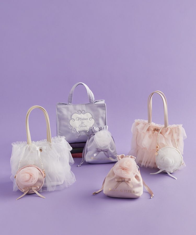 Maison de FLEUR「コットンキャンディ巾着」|ポーチ|