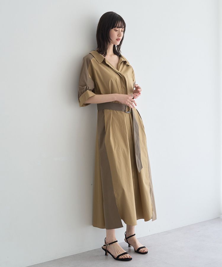 Editt by YECCA VECCA「ベルト付きスキッパーシャツワンピース」|ワンピース|