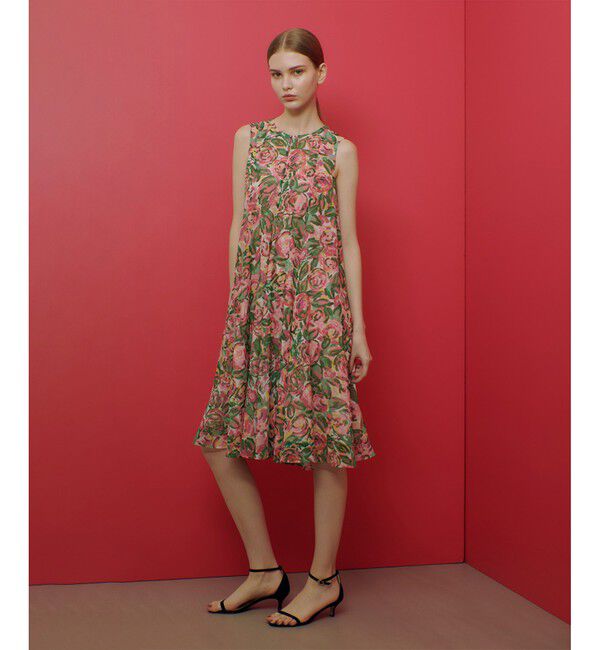 LOULOU WILLOUGHBY「【LOULOU WILLOUGHBY】SPRINTEXフラワープリントノースリワンピース」|ワンピース|