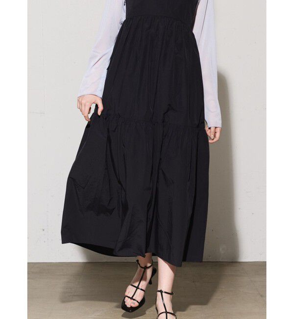 MIDIUMISOLID「MIDIUMISOLID for Ladies C/NY ティアードキャミソールワンピース」|ワンピース|