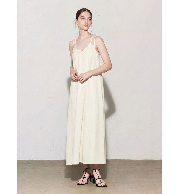 MIDIUMISOLID「MIDIUMISOLID for Ladies バッククロスキャミソールワンピース」|ワンピース|アイボリー