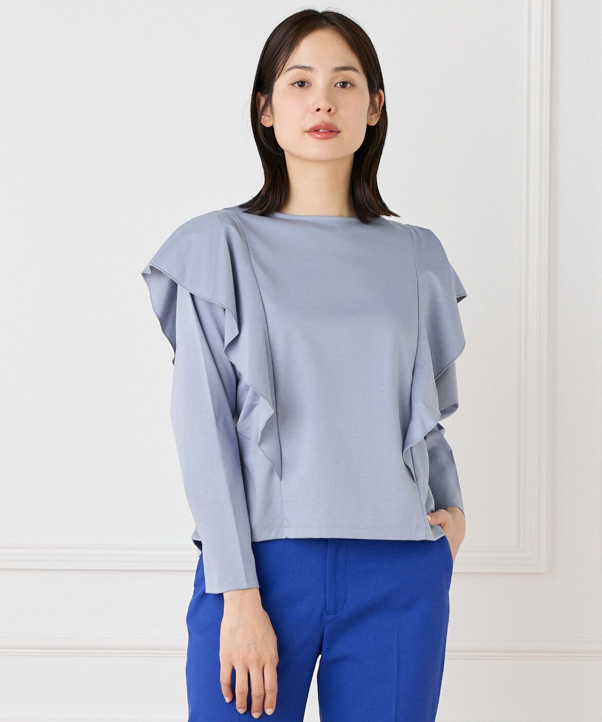 7-IDconcept.「《大きいサイズ》フレアー切替プルオーバー」|Tシャツ・カットソー|