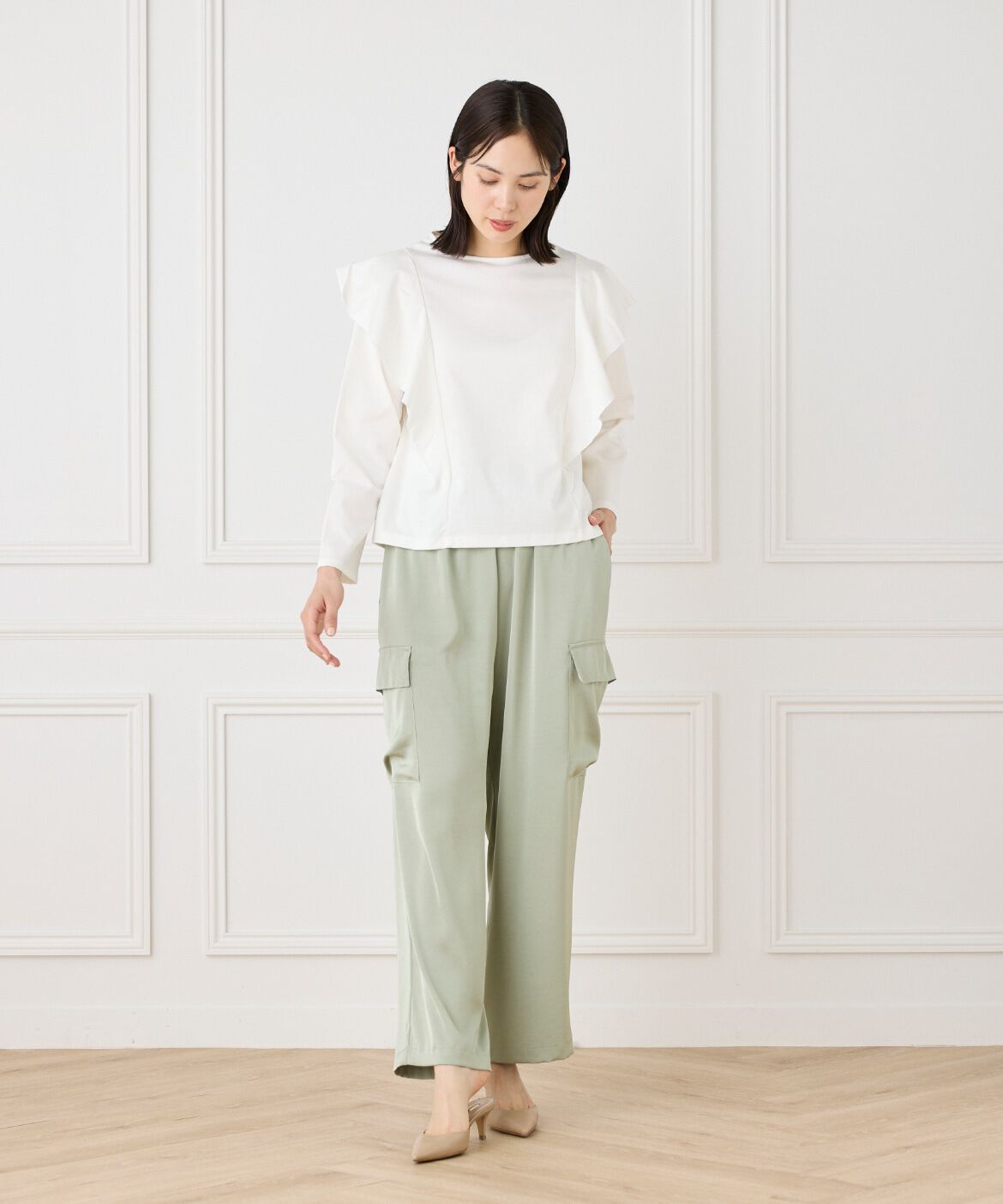7-IDconcept.「《大きいサイズ》フレアー切替プルオーバー」|Tシャツ・カットソー|