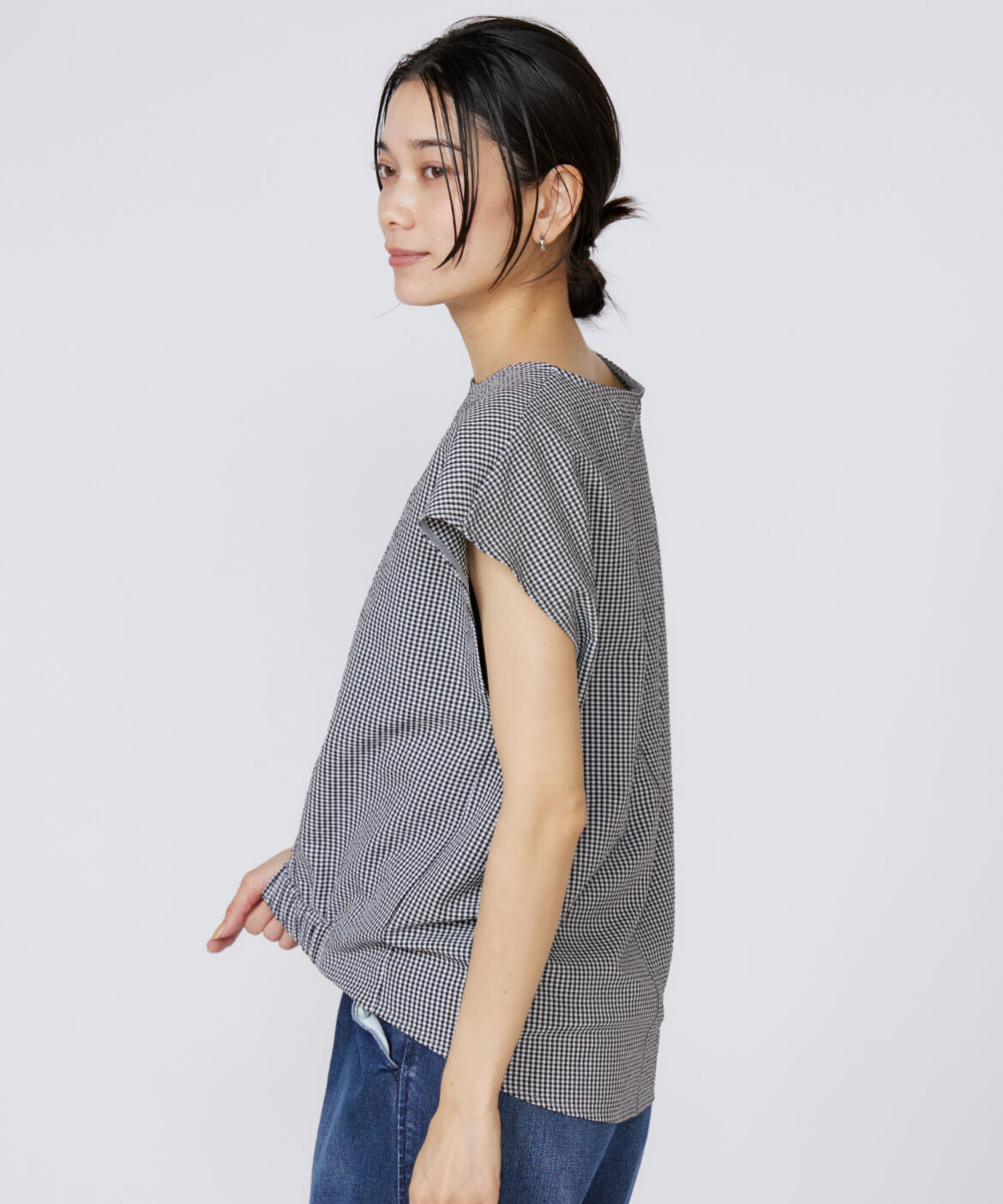 INED「《大きいサイズ》フレンチスリーブトップス」|シャツ・ブラウス|