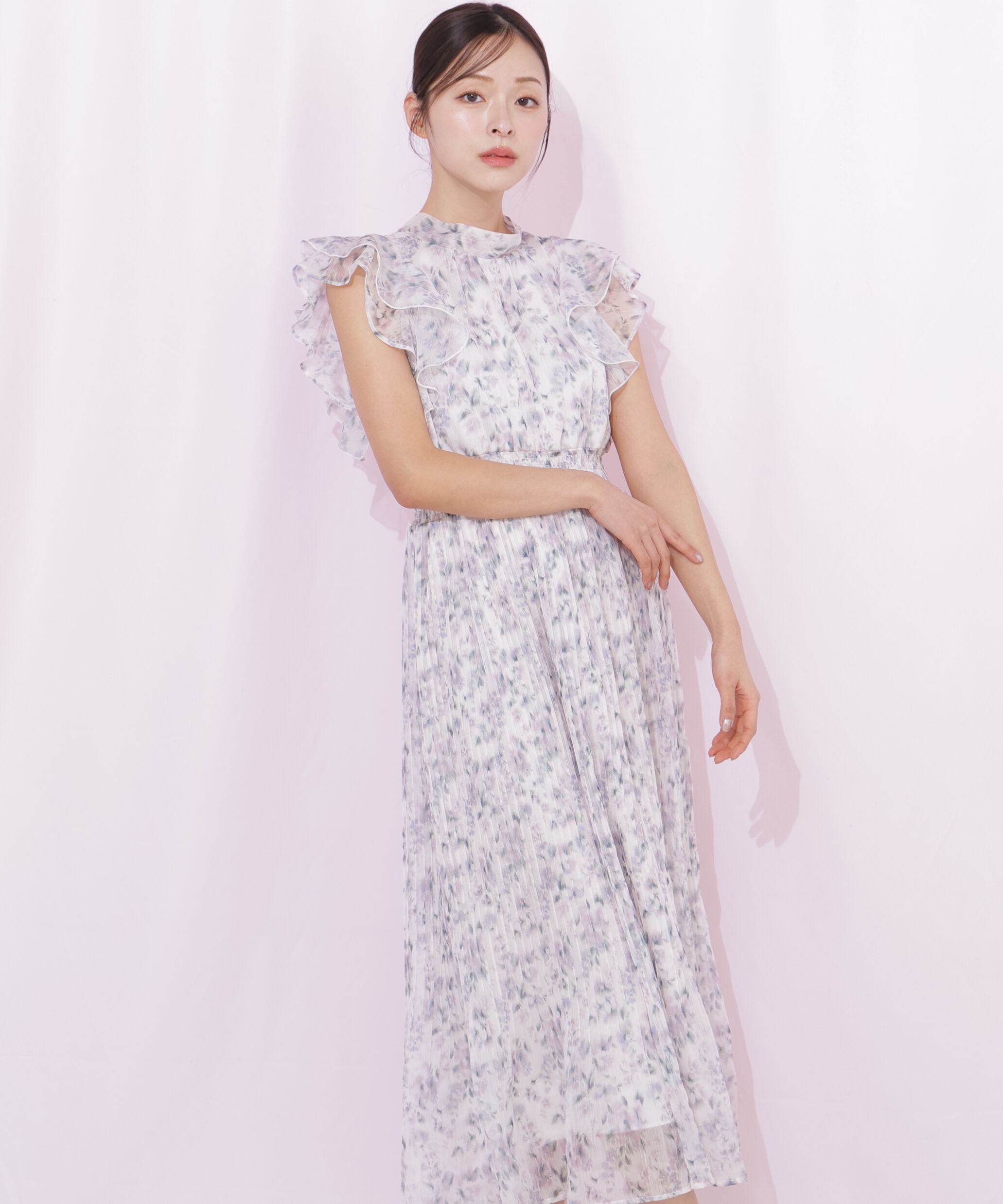  「ぼかしフラワープリントワンピース」|ワンピース|