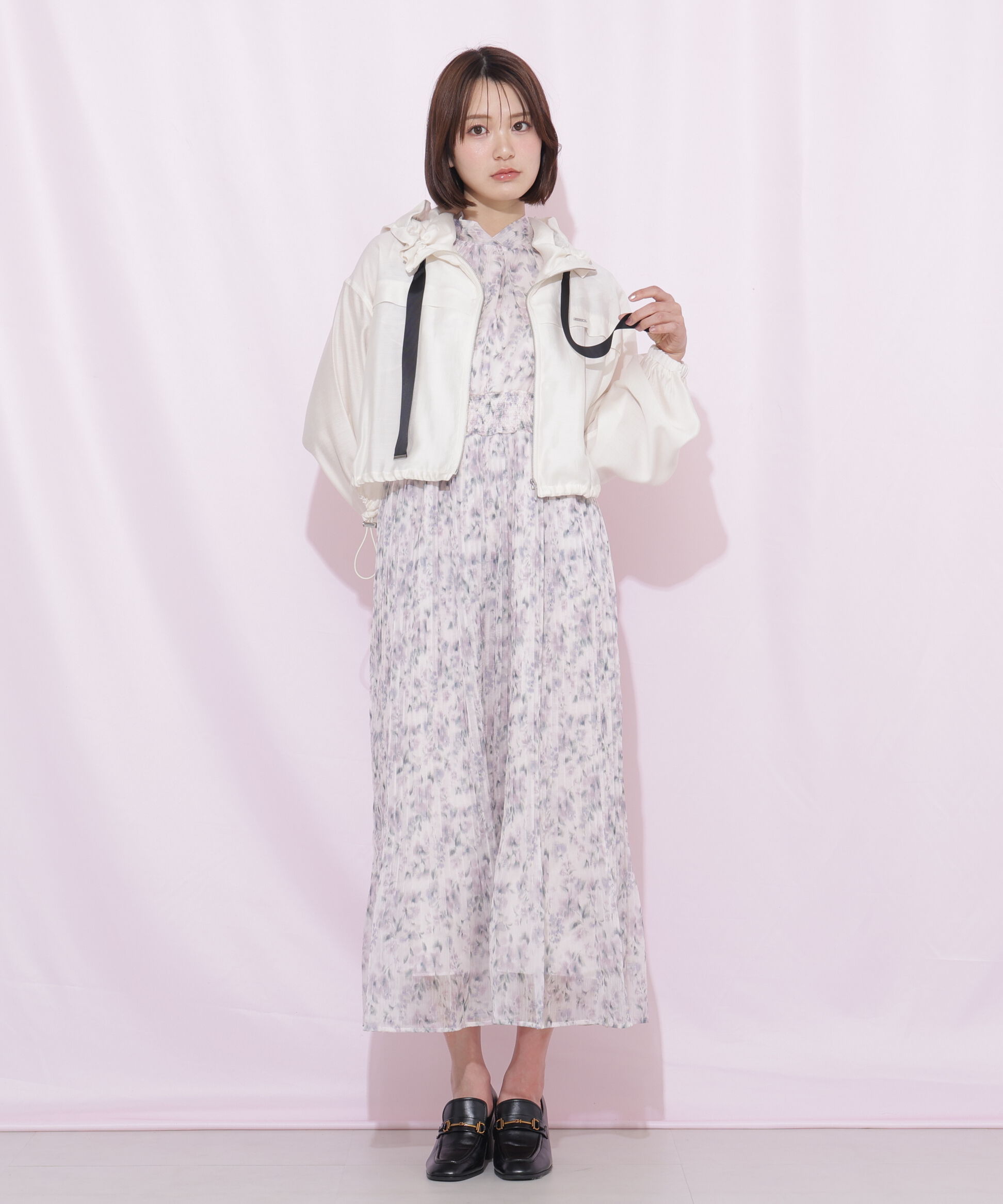  「ぼかしフラワープリントワンピース」|ワンピース|