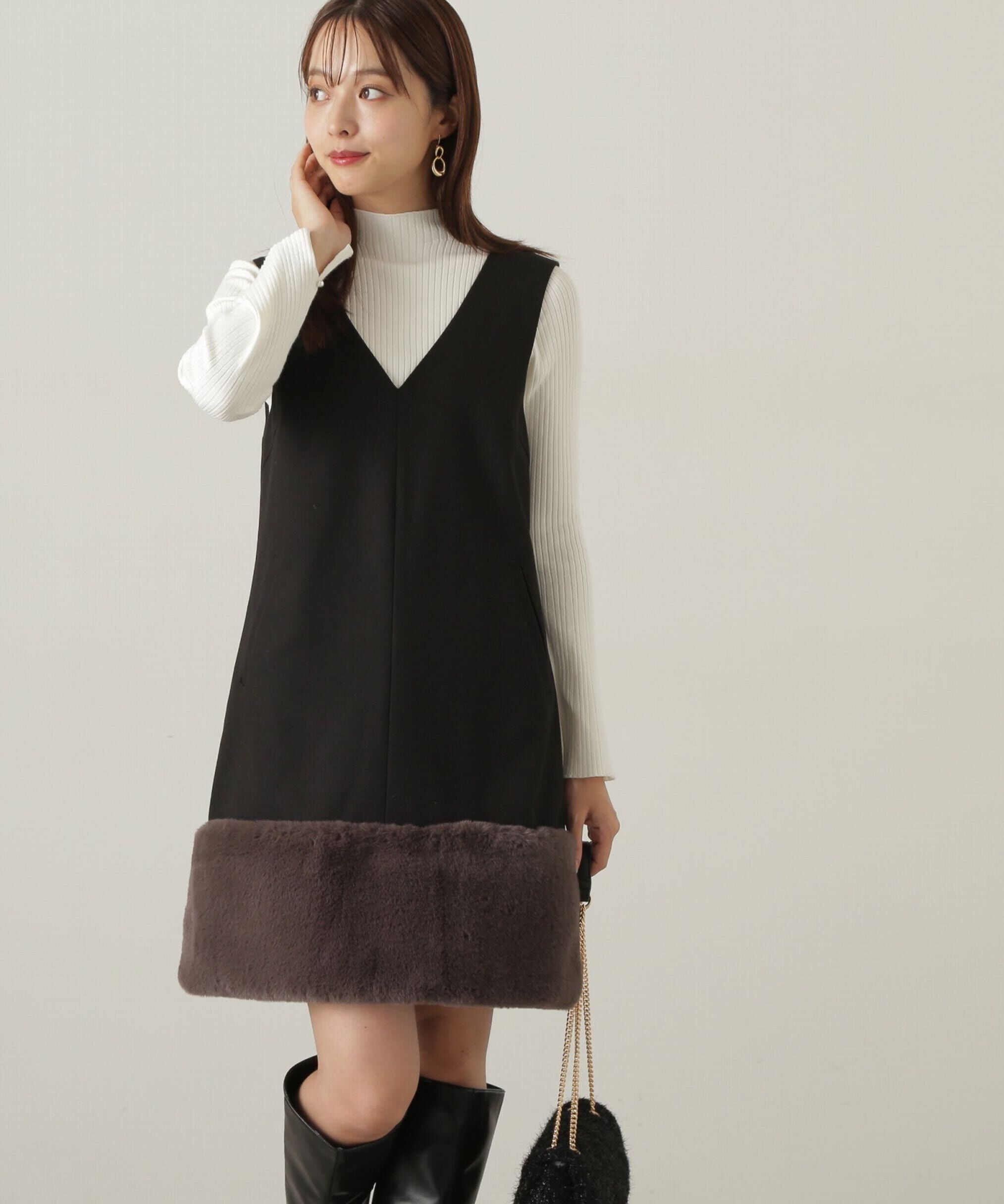 PROPORTION BODY DRESSING「ヘムフェイクファーミニジャンスカ　24AW」|ワンピース|