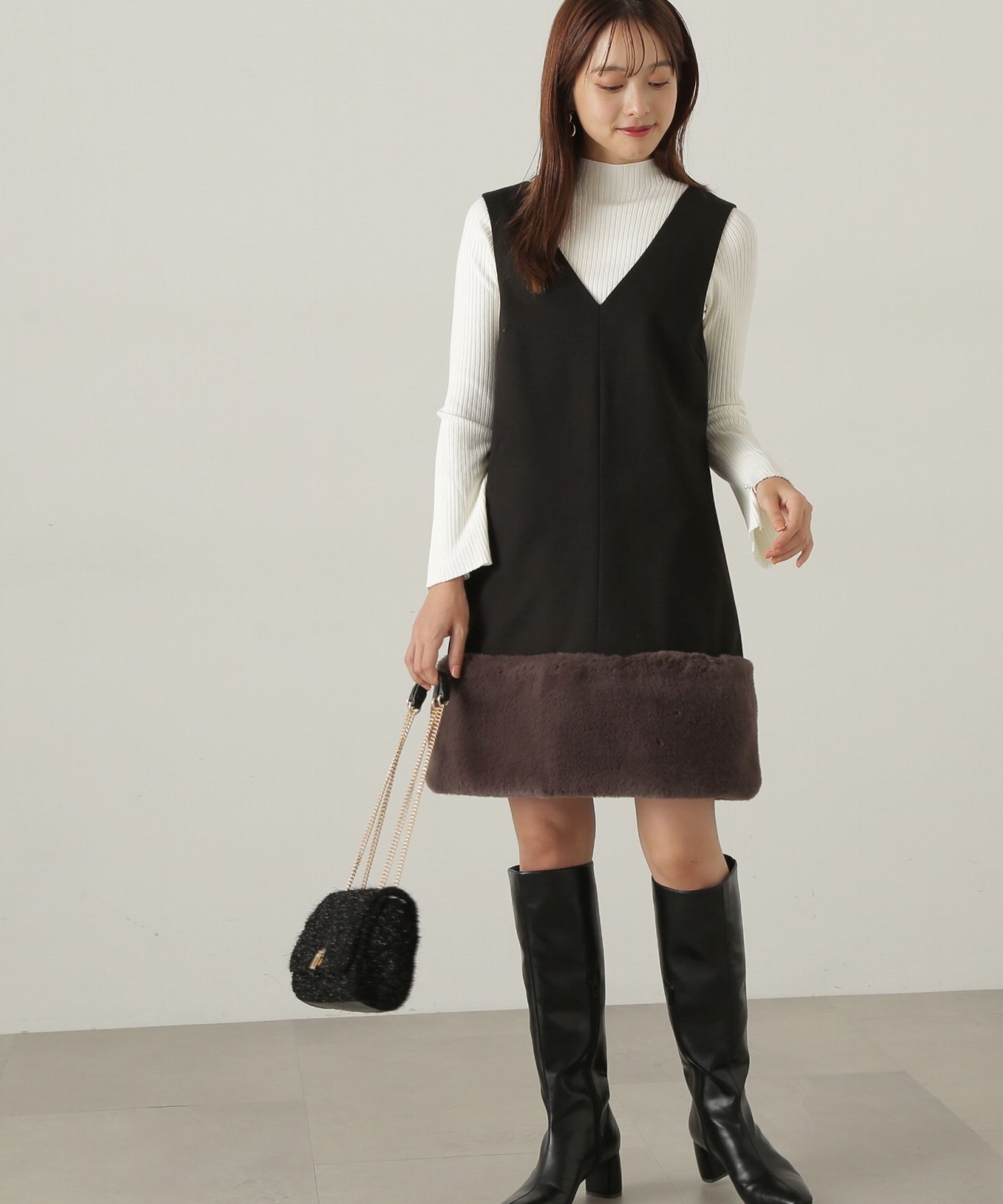 PROPORTION BODY DRESSING「ヘムフェイクファーミニジャンスカ　24AW」|ワンピース|