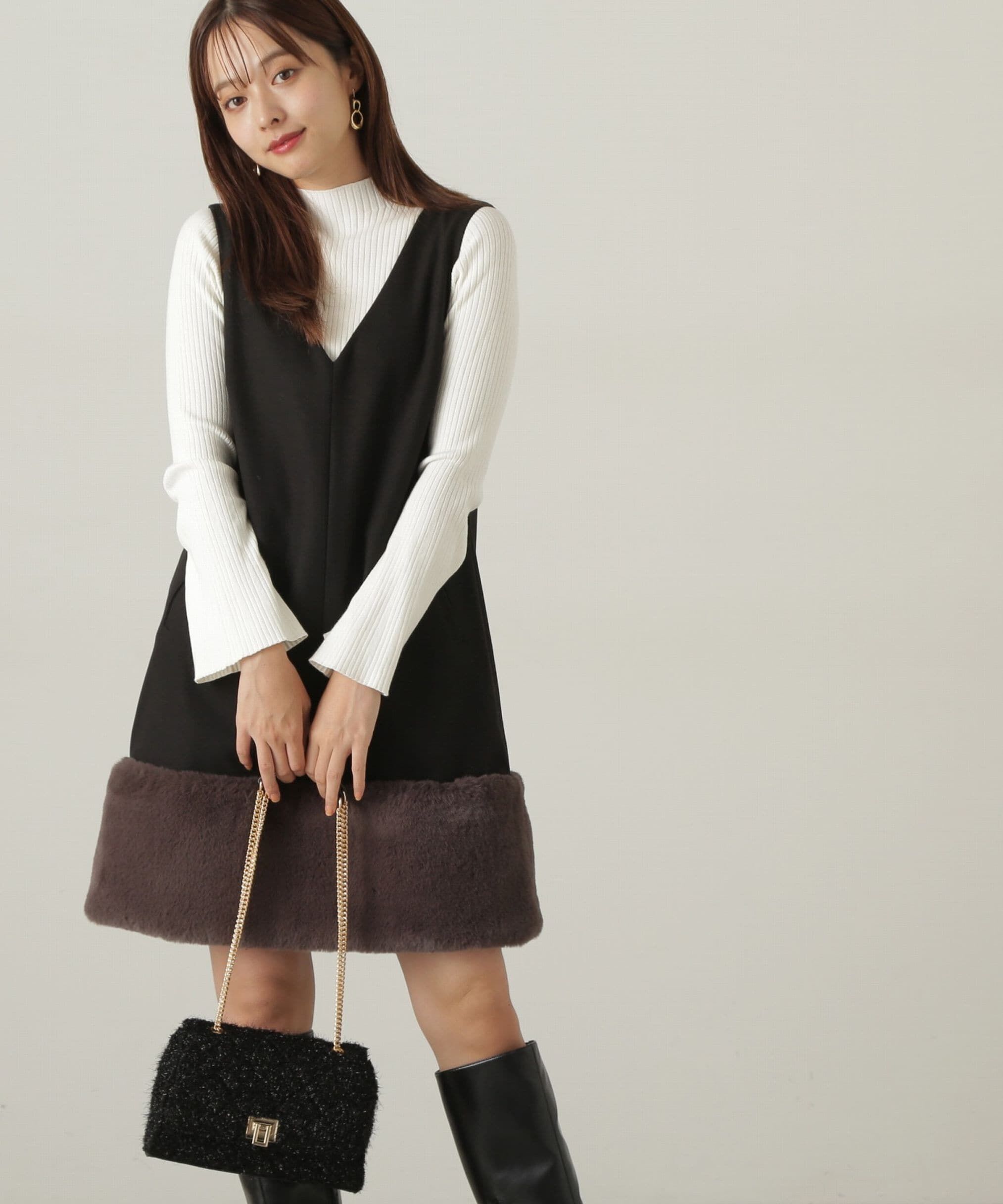 PROPORTION BODY DRESSING「ヘムフェイクファーミニジャンスカ　24AW」|ワンピース|