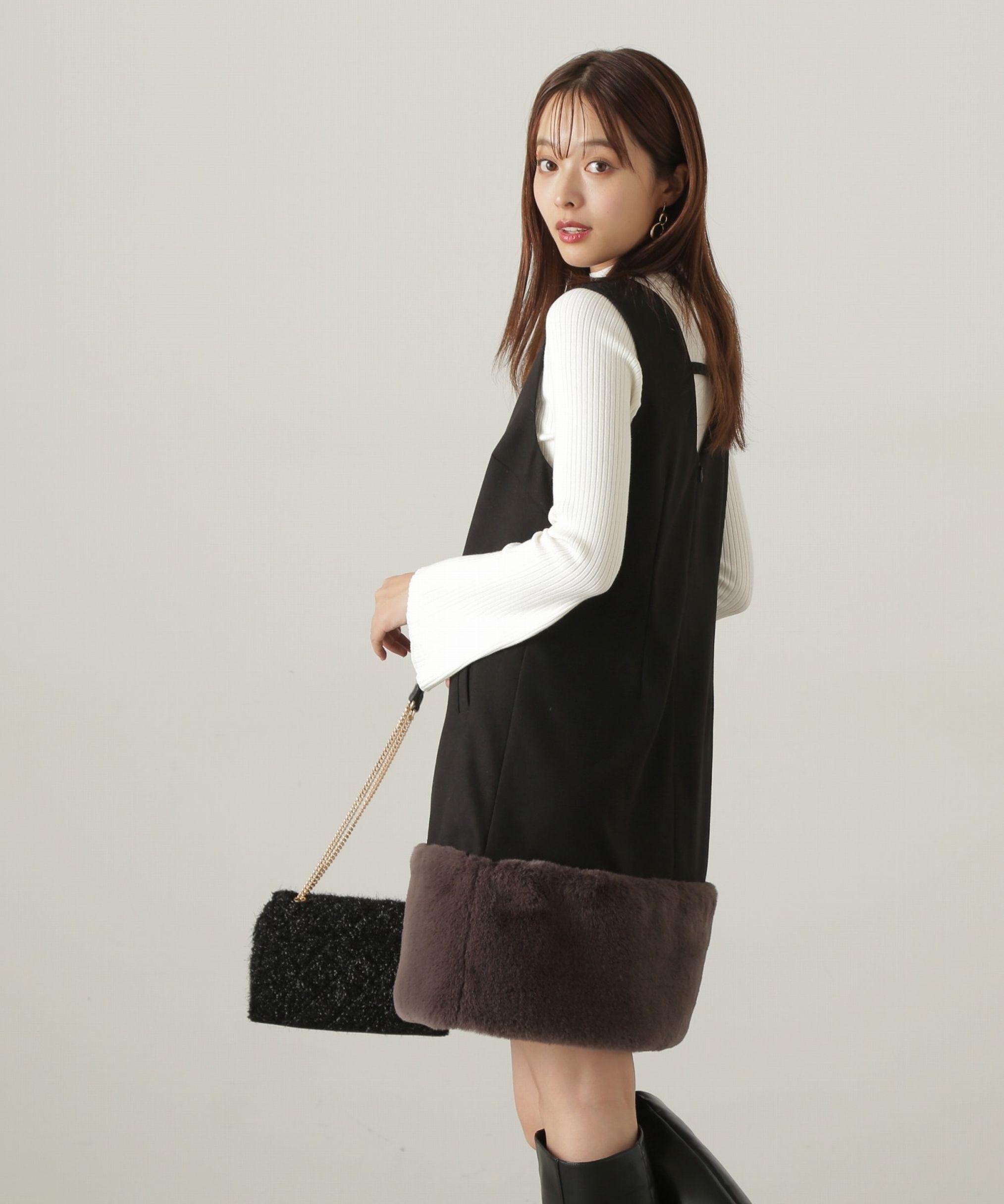 PROPORTION BODY DRESSING「ヘムフェイクファーミニジャンスカ　24AW」|ワンピース|