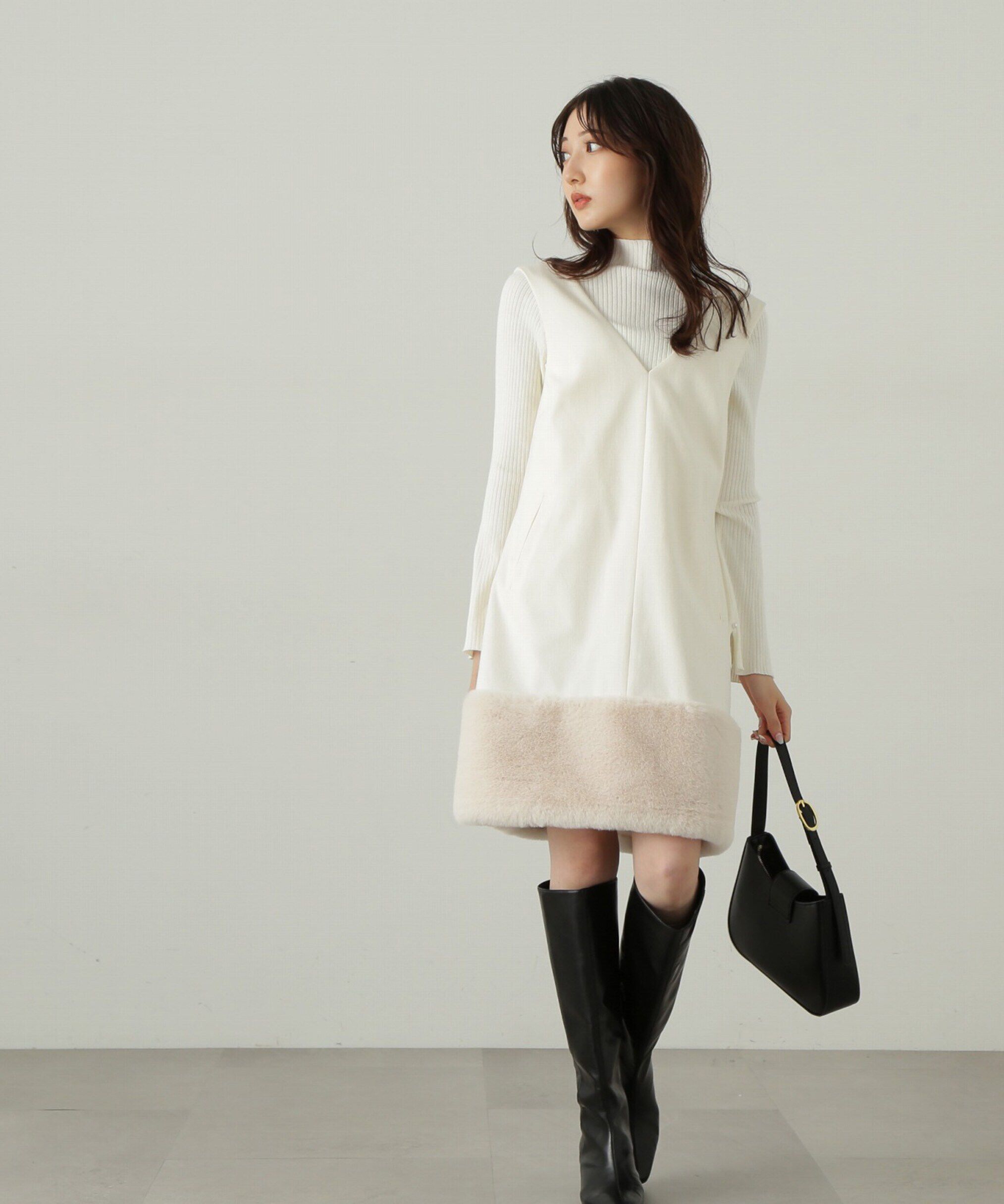 PROPORTION BODY DRESSING「ヘムフェイクファーミニジャンスカ　24AW」|ワンピース|