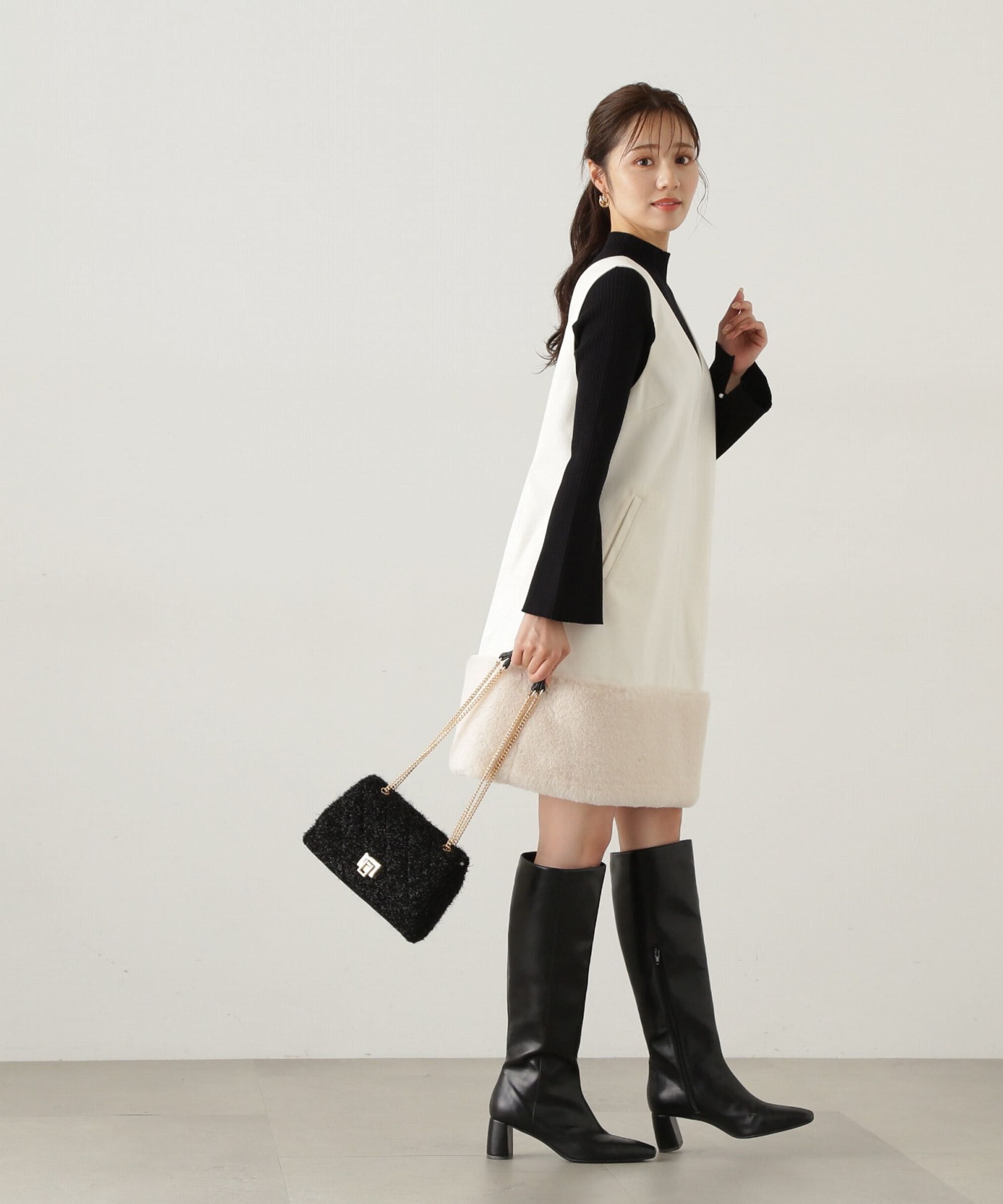 PROPORTION BODY DRESSING「ヘムフェイクファーミニジャンスカ　24AW」|ワンピース|