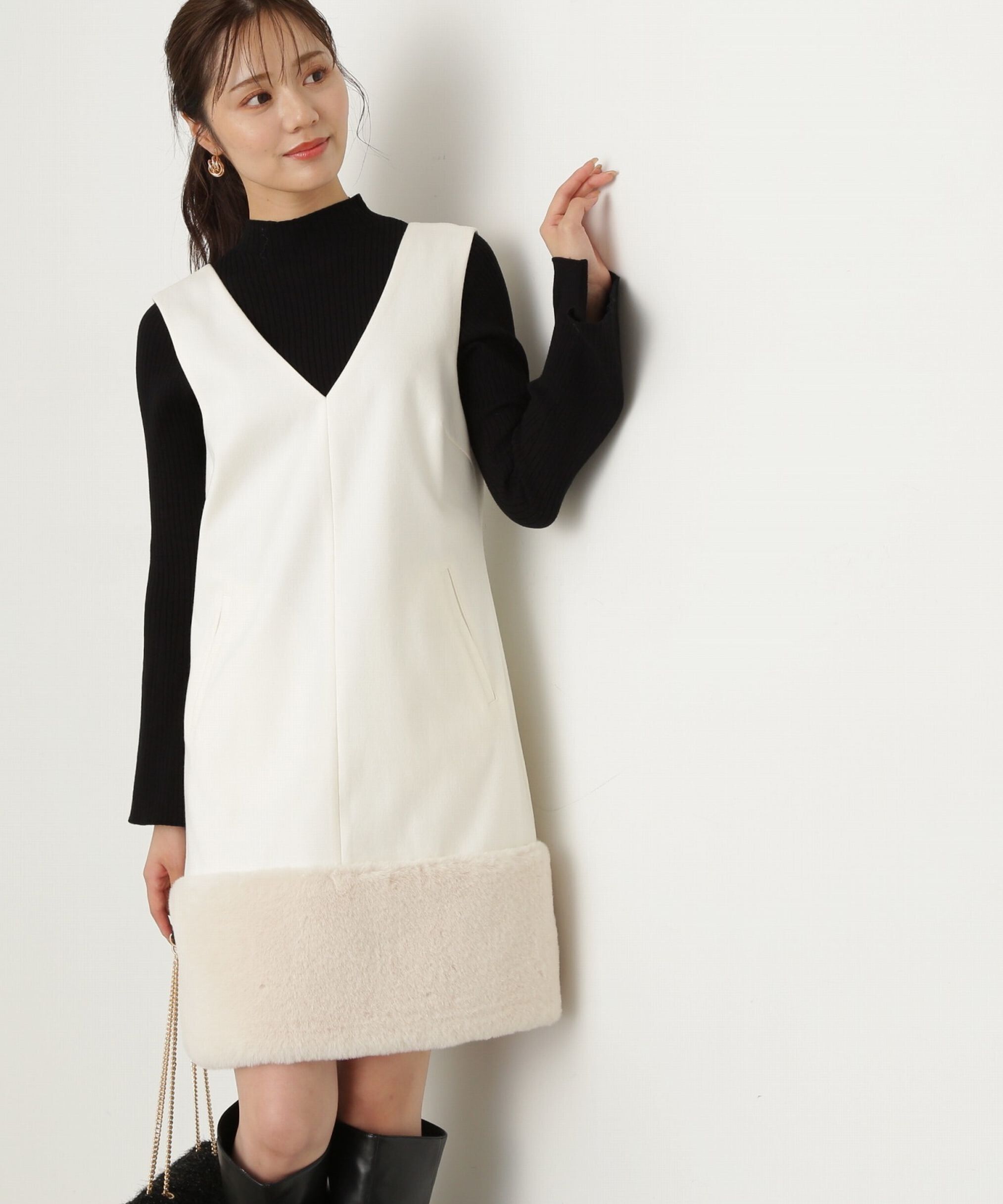 PROPORTION BODY DRESSING「ヘムフェイクファーミニジャンスカ　24AW」|ワンピース|