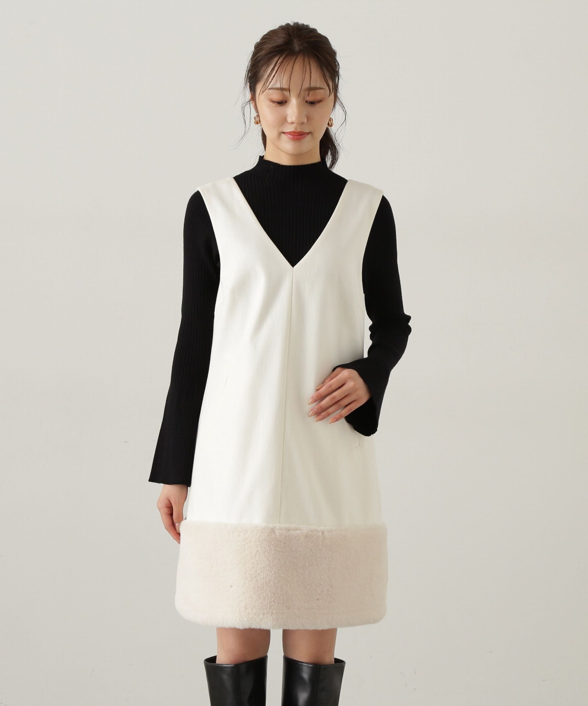 PROPORTION BODY DRESSING「ヘムフェイクファーミニジャンスカ　24AW」|ワンピース|