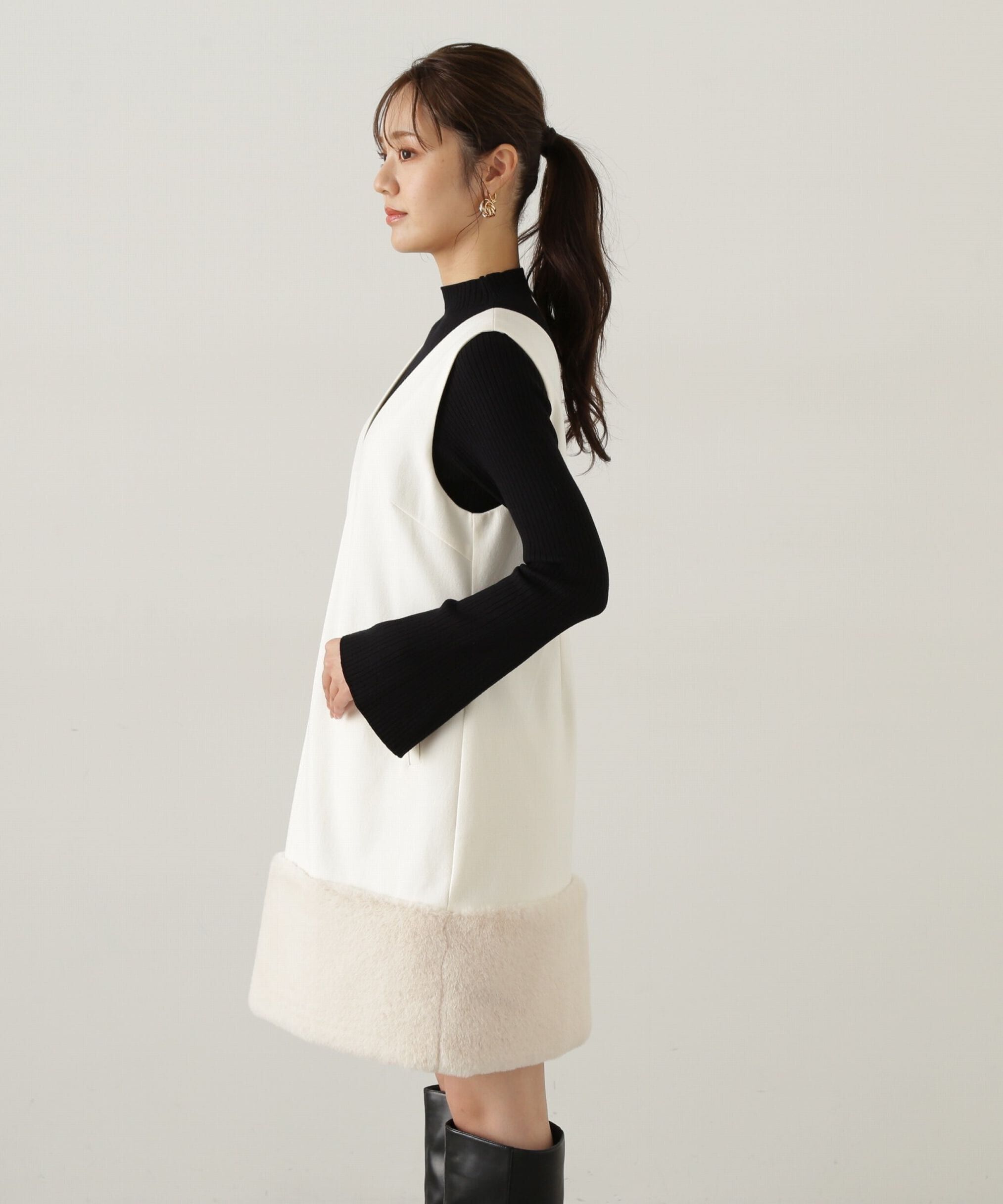 PROPORTION BODY DRESSING「ヘムフェイクファーミニジャンスカ　24AW」|ワンピース|