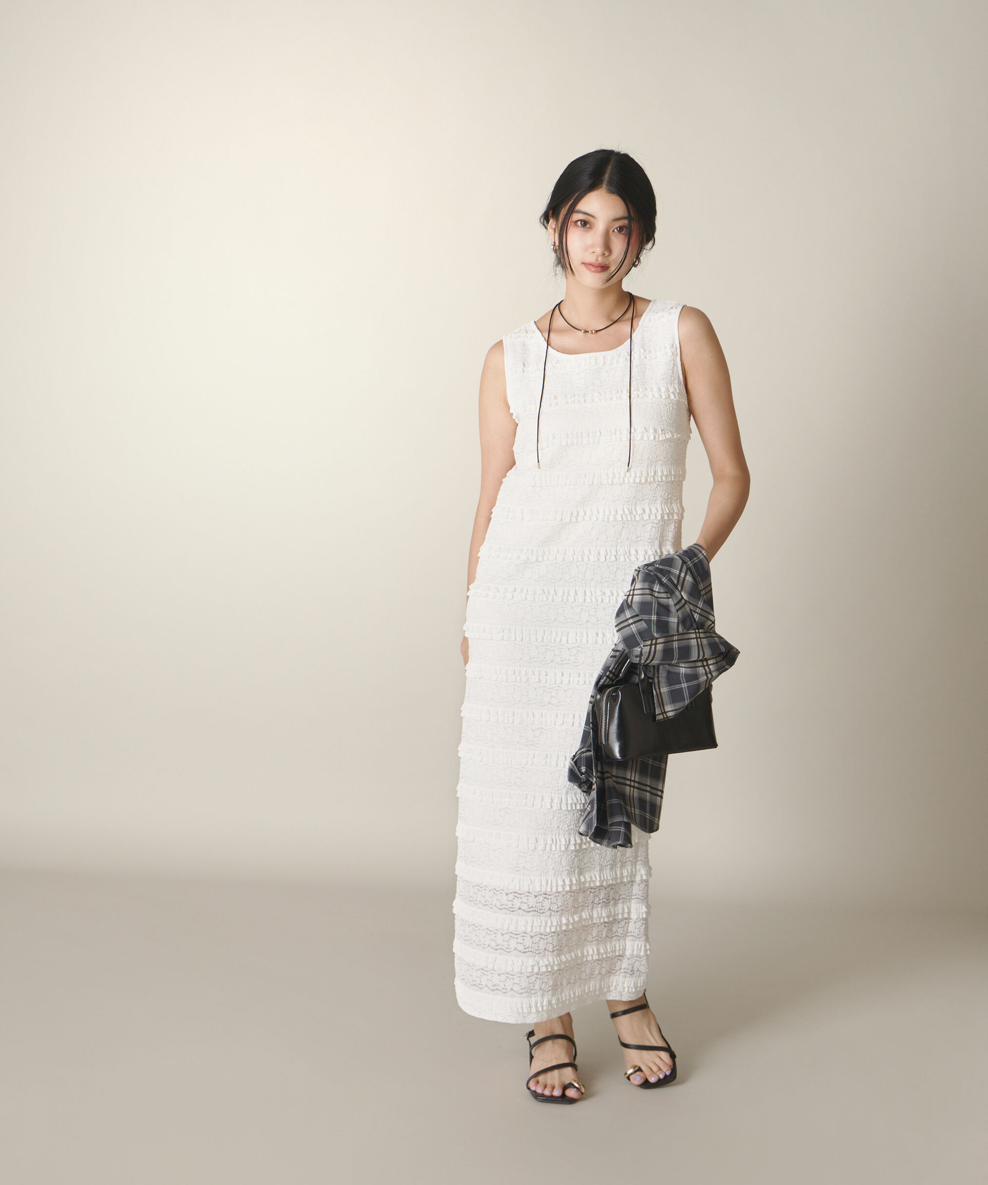 PROPORTION BODY DRESSING「カットレースノースリーブワンピース」|ワンピース|ホワイト