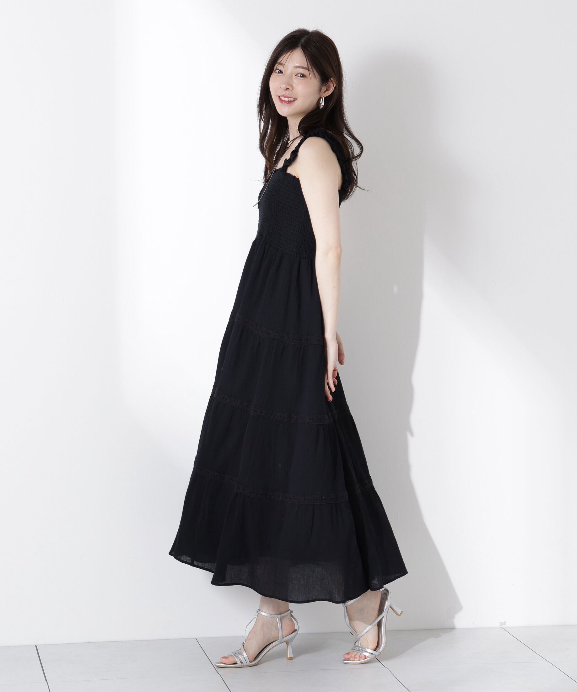 PROPORTION BODY DRESSING「《EDIT COLOGNE》レース付きティアードワンピース」|ワンピース|