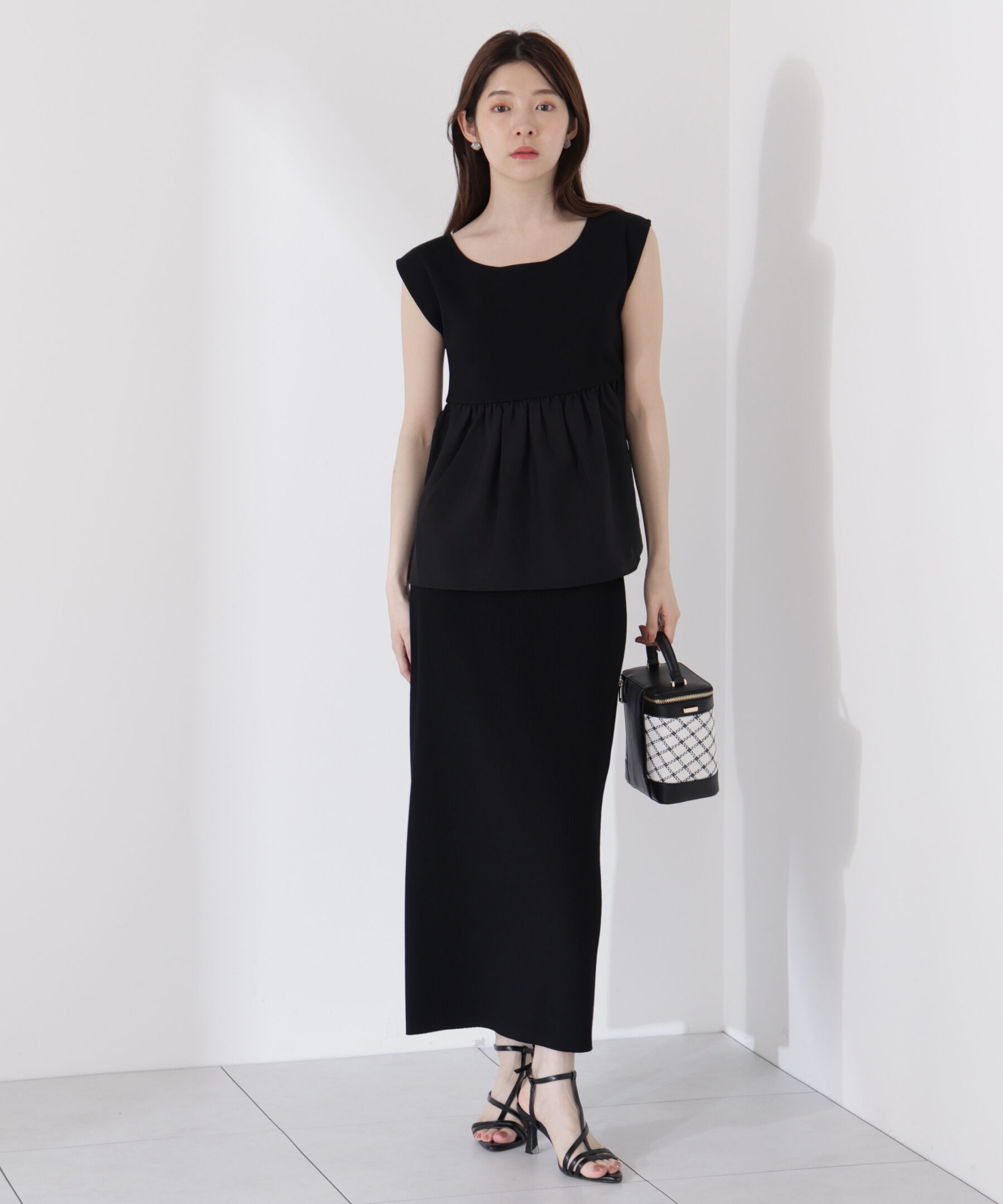 PROPORTION BODY DRESSING「〈接触冷感〉ペプラムニットセットアップ」|ワンピース|