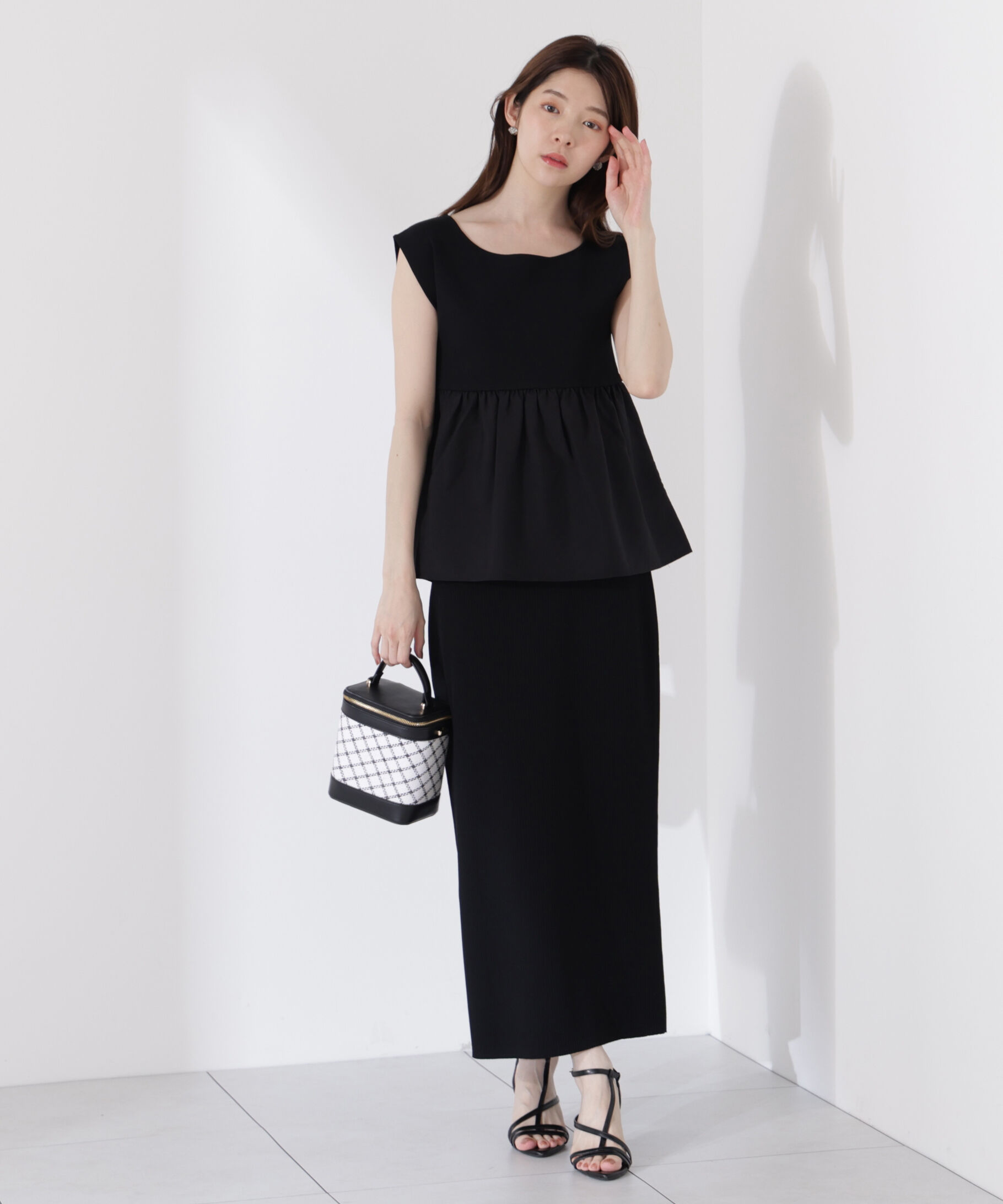 PROPORTION BODY DRESSING「〈接触冷感〉ペプラムニットセットアップ」|ワンピース|