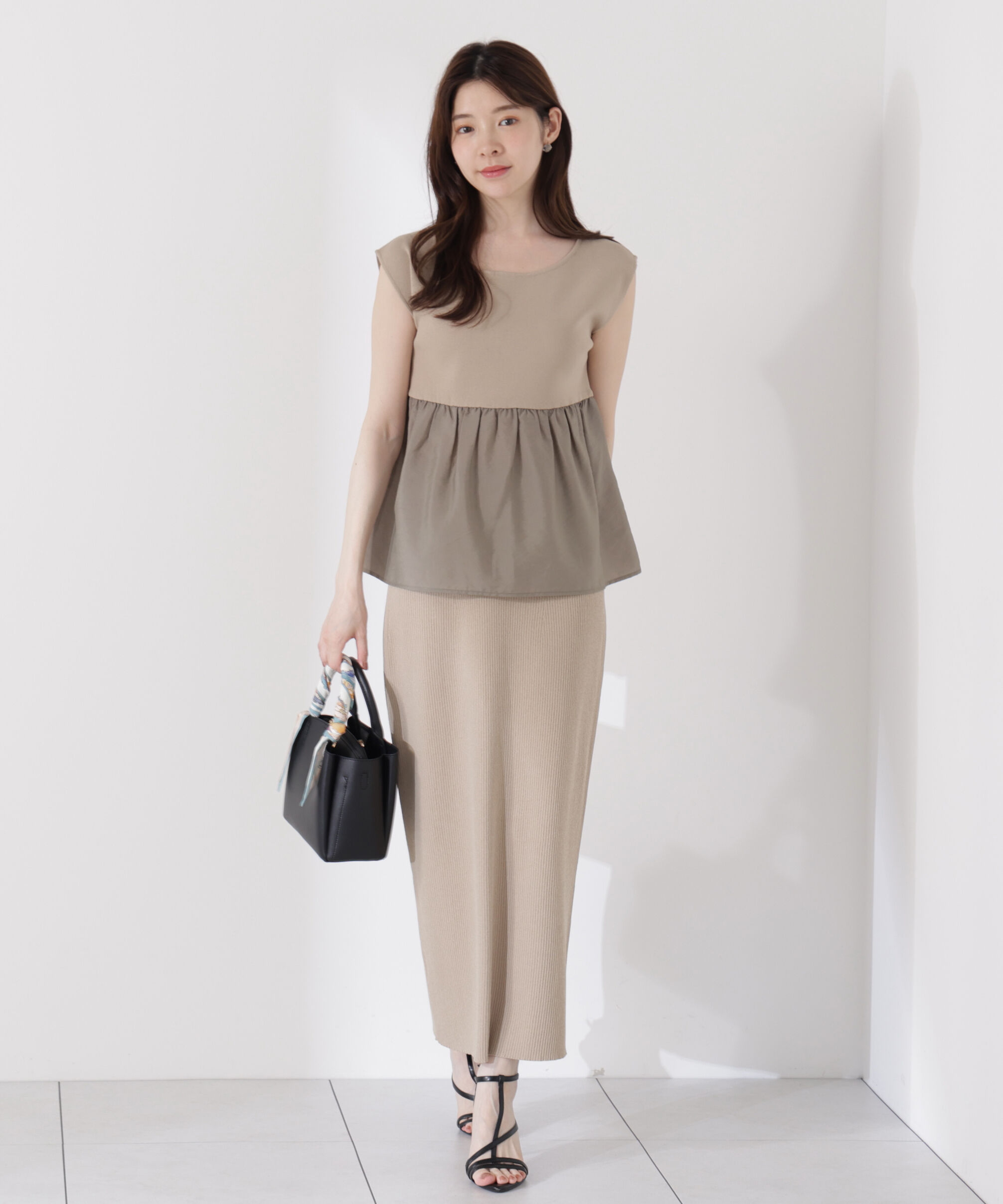 PROPORTION BODY DRESSING「〈接触冷感〉ペプラムニットセットアップ」|ワンピース|