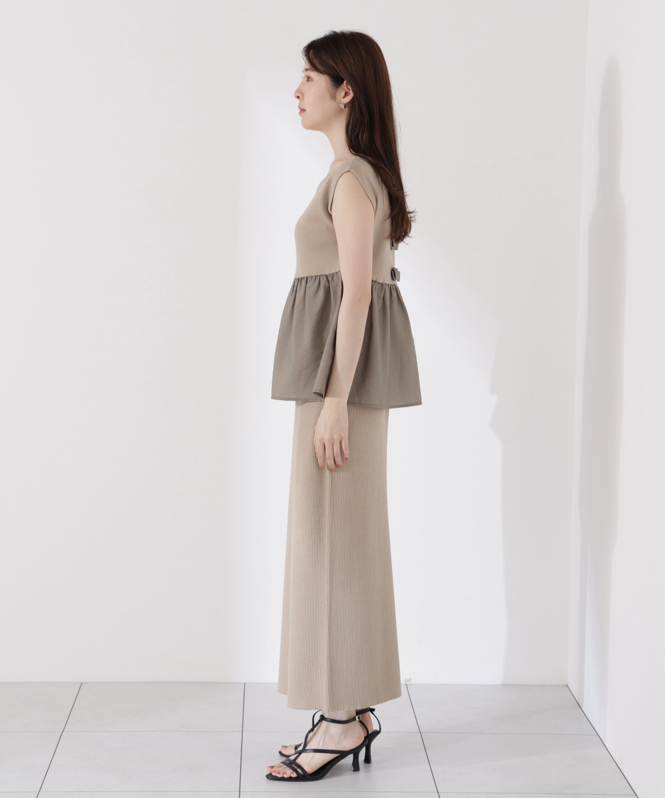 PROPORTION BODY DRESSING「〈接触冷感〉ペプラムニットセットアップ」|ワンピース|