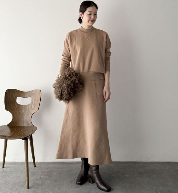 Doux archives「ベイカースカートニットＳＥＴ　ＵＰ」|ワンピース|BEIGE