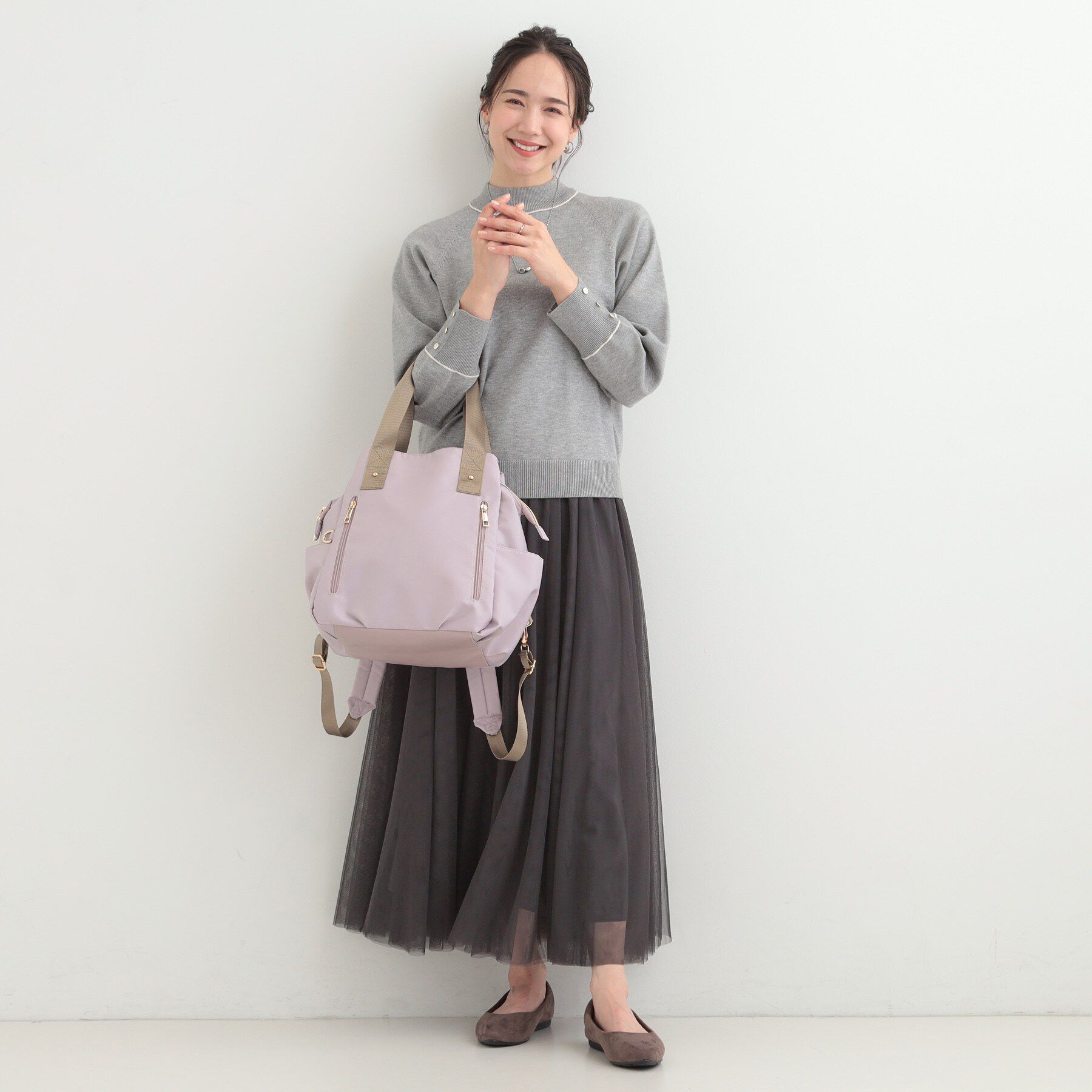 SHOO･LA･RUE「【撥水／2WAY】トートにもなる低反発ベルトの3層リュック」|リュック|