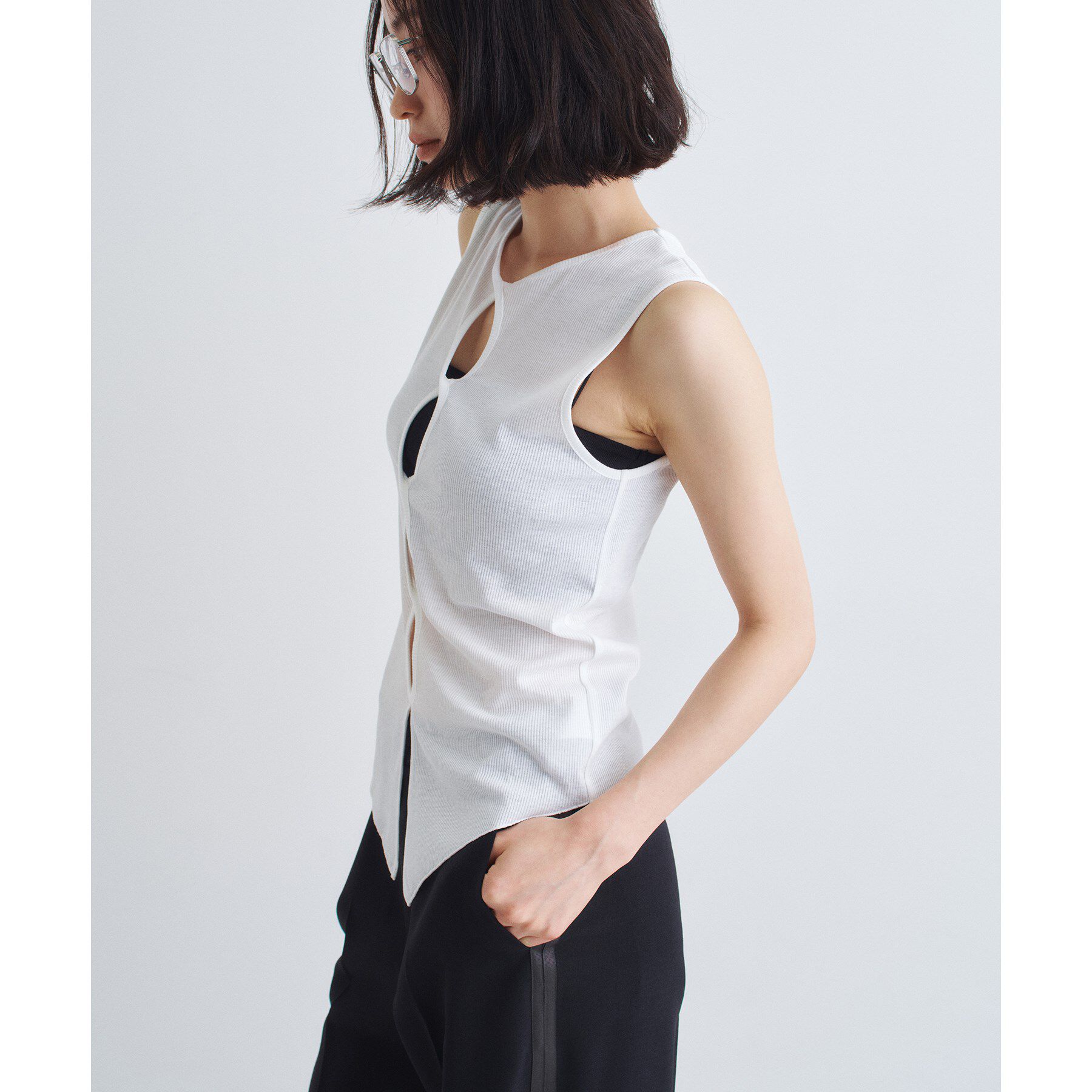 CODE A「twist sheer rib tops」|Tシャツ・カットソー|