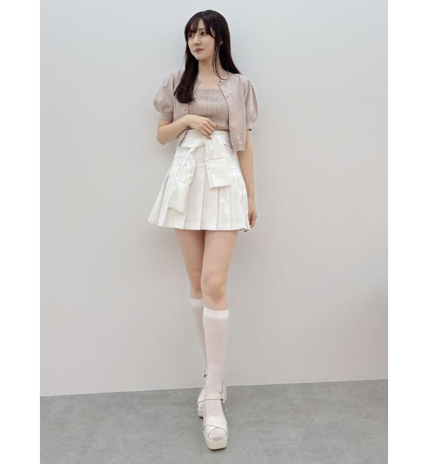 MERCURYDUO「ツイストプリーツミニスカパン」|スカート|