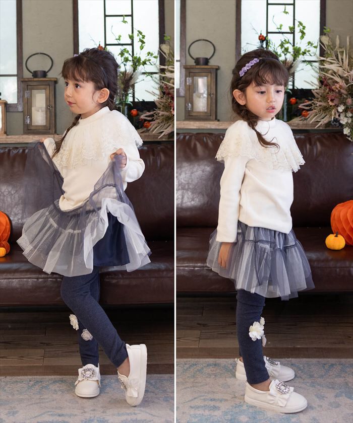 BACKYARD FAMILY「Rora 子供服 スカート 通販 スカッツ コスモス お花ラメチュールスカッツ スカートパンツ」|その他|