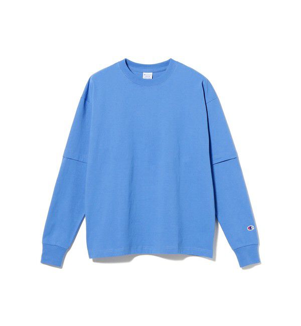 BEAMS「【別注】Champion / フェイク レイヤード ロングスリーブ Tシャツ」|Tシャツ・カットソー|