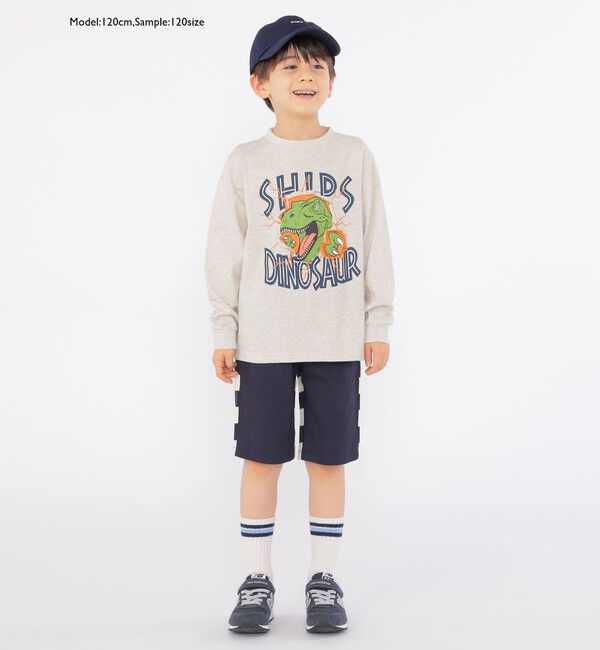 SHIPS KIDS「SHIPS KIDS:100～130cm / 恐竜 プリント 長袖 TEE」|Tシャツ・カットソー|