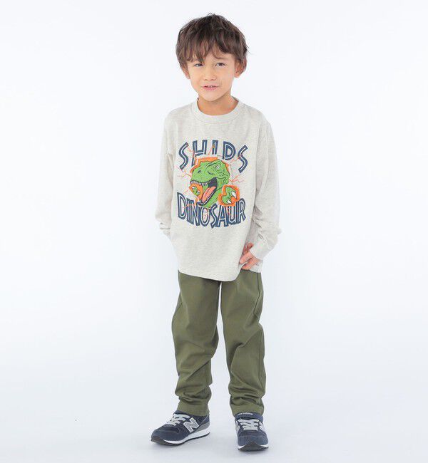 SHIPS KIDS「SHIPS KIDS:100～130cm / 恐竜 プリント 長袖 TEE」|Tシャツ・カットソー|
