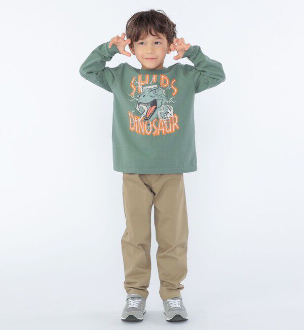 SHIPS KIDS「SHIPS KIDS:100～130cm / 恐竜 プリント 長袖 TEE」|Tシャツ・カットソー|
