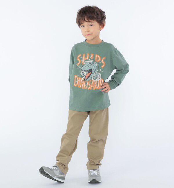 SHIPS KIDS「SHIPS KIDS:100～130cm / 恐竜 プリント 長袖 TEE」|Tシャツ・カットソー|