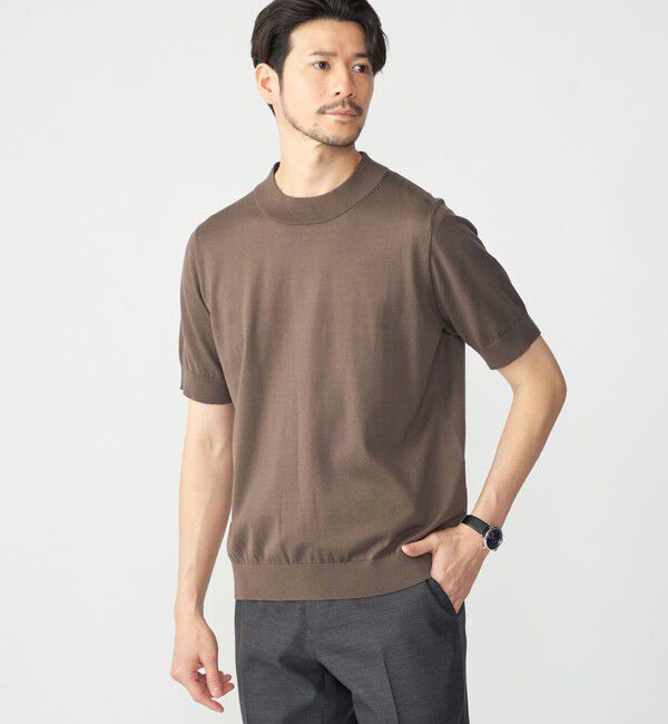 SHIPS「SHIPS: シーアイランド コットン モックネック ニットTシャツ」|Tシャツ・カットソー|