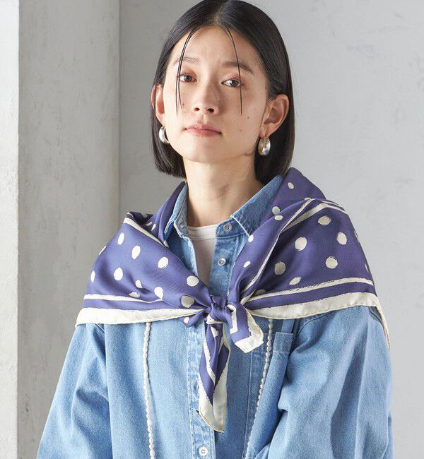 SHIPS for women「【SHIPS別注】manipuri:エンブレム スカーフ 88&times;88」|バンダナ・スカーフ|